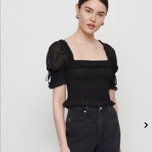 Dynamite Smocked Chiffon Top